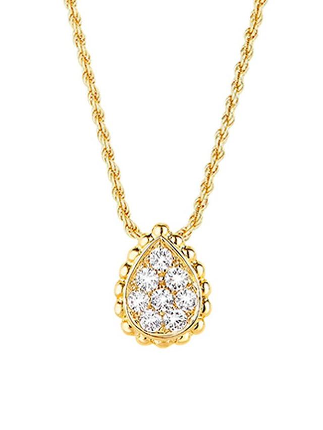 Womens Serpent Boheme 18K Yellow Gold & Diamond Teardrop Pendant Necklace Product Image