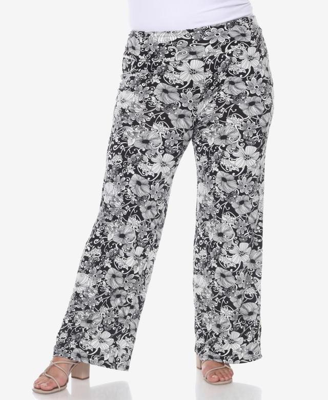 White Mark Plus Size Floral Paisley Palazzo Pants Product Image