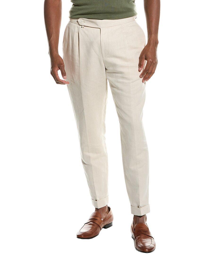 HUGO BOSS Boss  Perin Relaxed Fit Linen-blend Pant In Beige Product Image