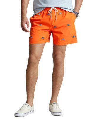 Polo Ralph Lauren Mens Big & Tall Classic-Fit Swim Trunks - Sailing Orange W/ Product Image