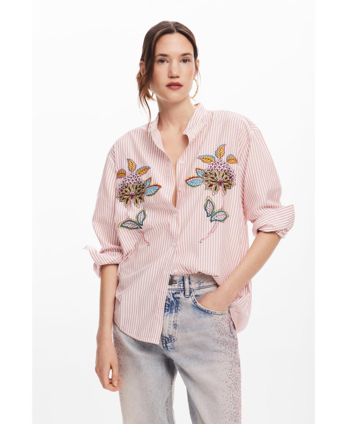 Desigual Womens Striped floral shirt Product Image