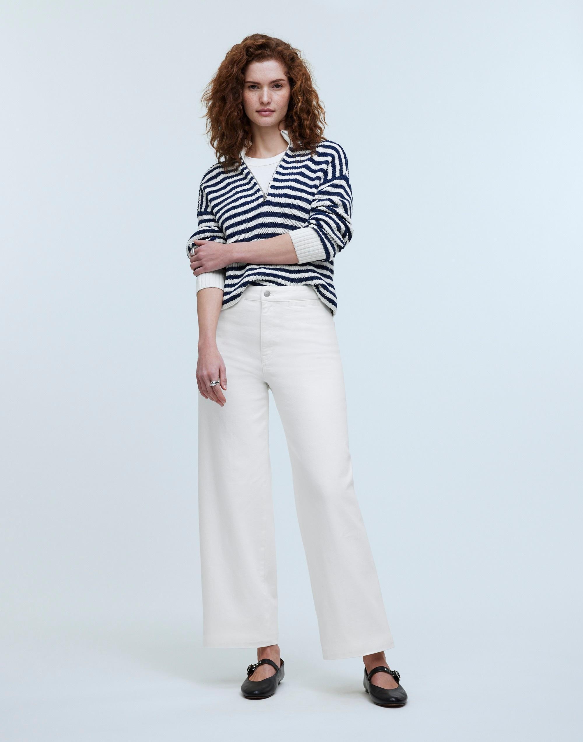 The Curvy Emmett Wide-Leg Jean in Tile White: Welt Pocket Edition Product Image