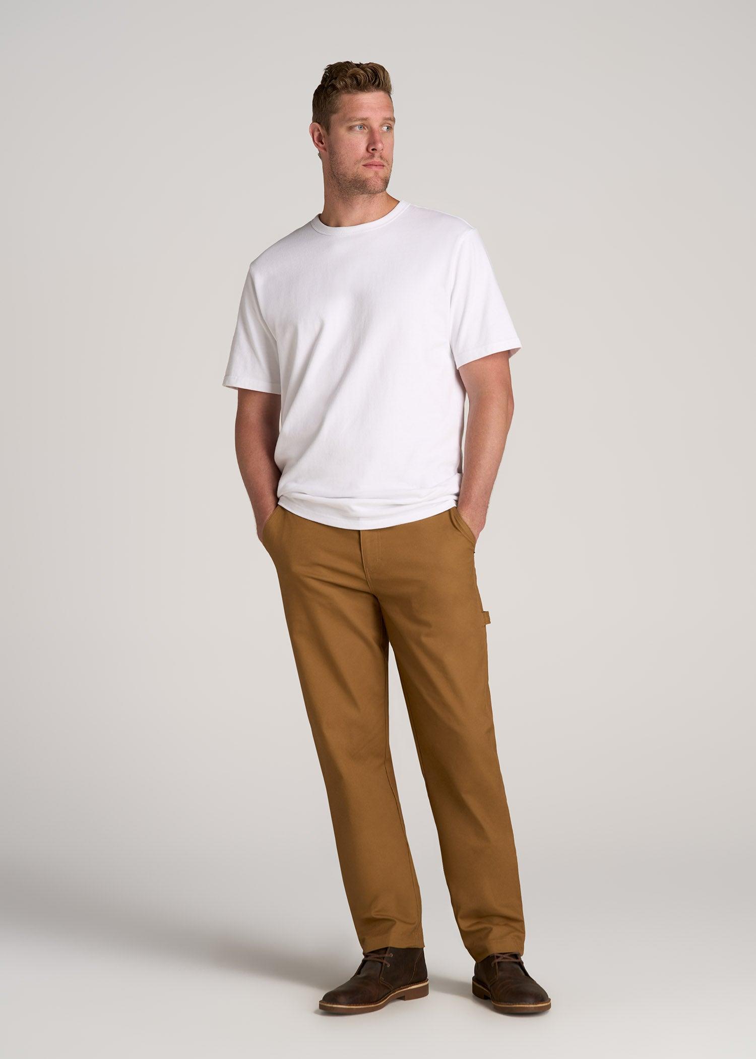 LJ&S Stretch Canvas REGULAR-FIT Carpenter's Pants for Tall Men in Dusty Brown Male Product Image