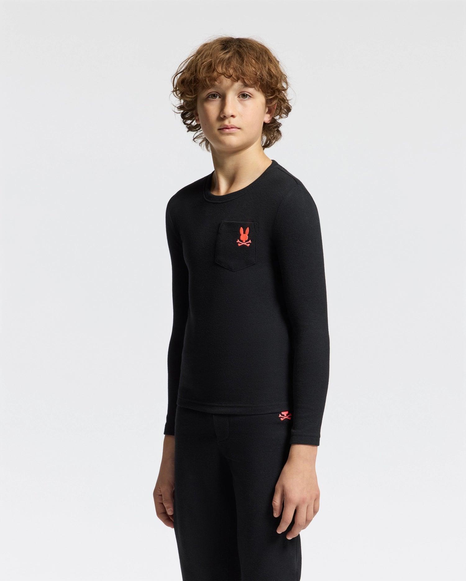 KIDS VAL WAFFLE LONG SLEEVE TEE - B0T672E200 Product Image