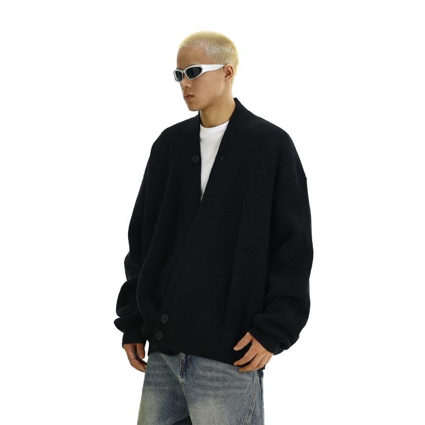 V-Neck Plain Wrap Cardigan Product Image