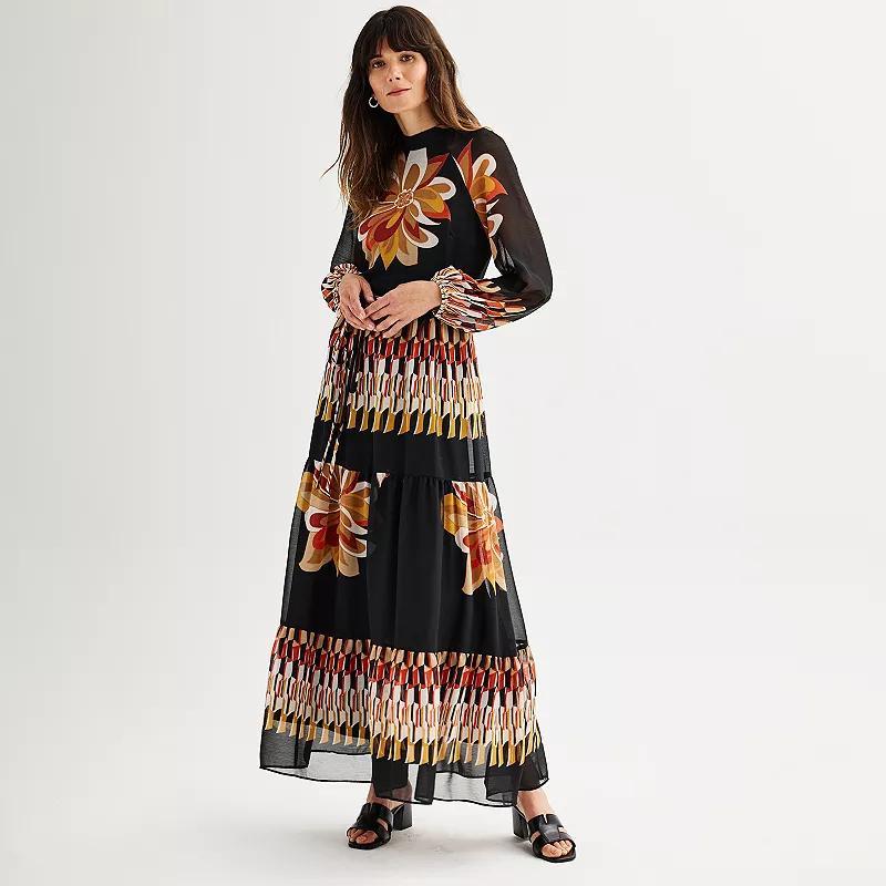 Womens Maison Tara Floral Print Maxi Brown Team product image