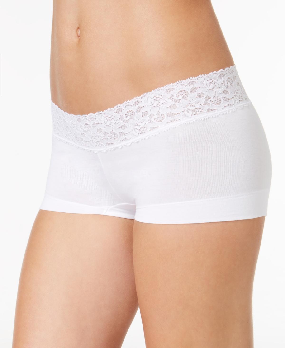 Maidenform Dream Cotton Lace-Trim Boyshort Underwear 40859, Womens Product Image