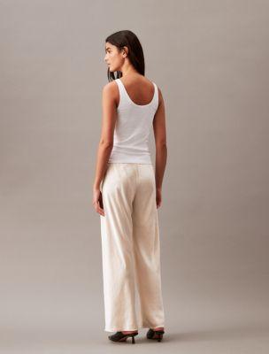 Crushed Satin Wide Leg Pants Product Image