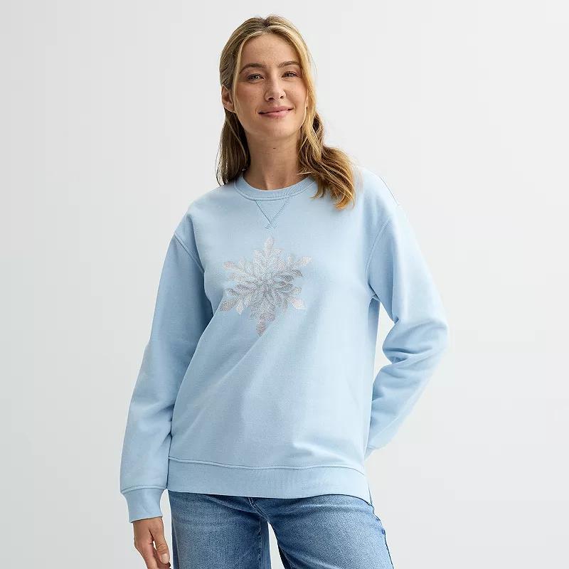 Womens Snowflake Graphic Pullover Product Image