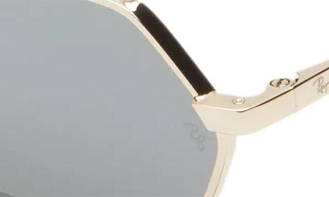 RAY BAN Yevi 58mm Rectangular Sunglasses In Light Gold Product Image