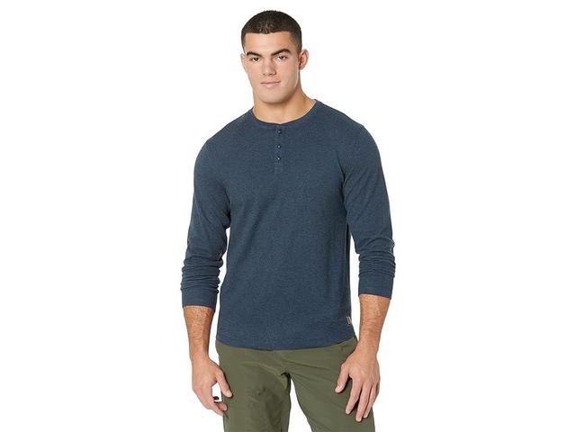 Fundamental Coast Andy Long Sleeve Henley (Dark Sea) Men's Clothing Product Image