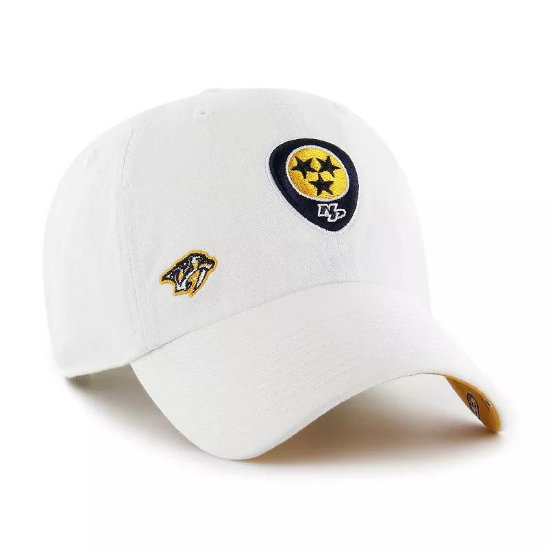 Womens 47 White Nashville Predators Confetti Clean Up Adjustable Hat Product Image