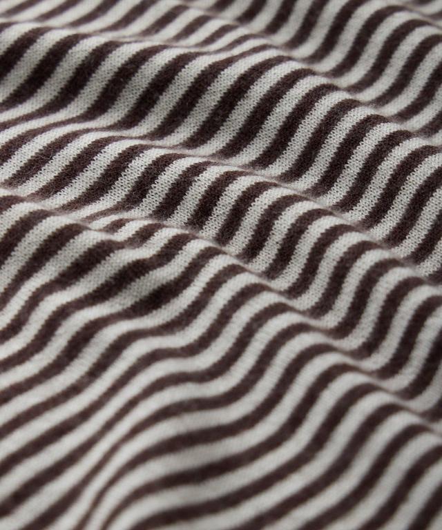 Premium Cashmere Montauk Polo in Umber Stripe Product Image