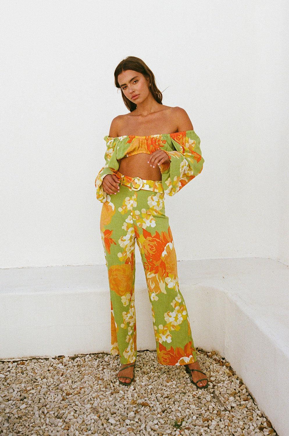 Savannah Pants - Floral Sunset Product Image