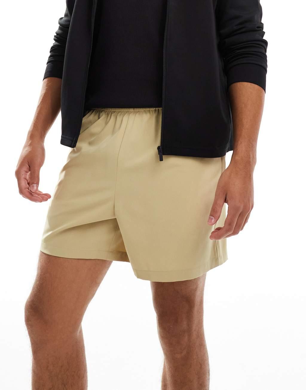 ASOS 4505 Icon 5 inch quick dry training shorts with zip pockets in sand product image