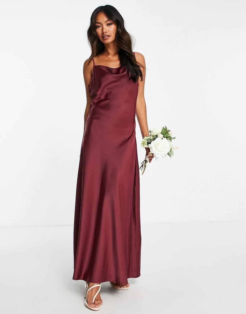 YAS Bridesmaid satin cami maxi dress Product Image