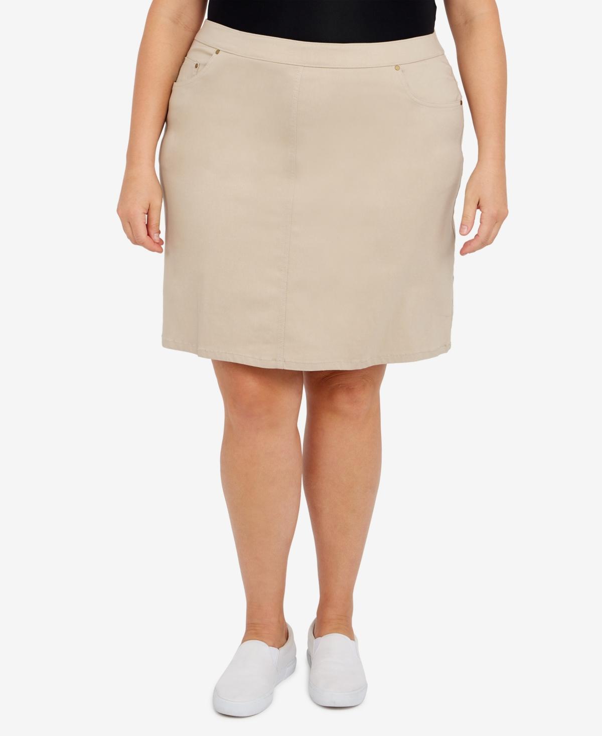 Plus Size Essentials Tech Stretch Pull On Skort with Elastic Wasitband Product Image