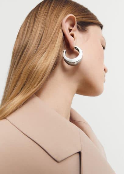 MANGO - Volume hoop earrings - One size - Women Product Image