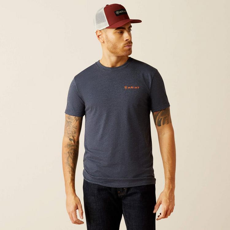 Ariat® Men's S/S Navy Heather Eagle Rock T-Shirt Product Image