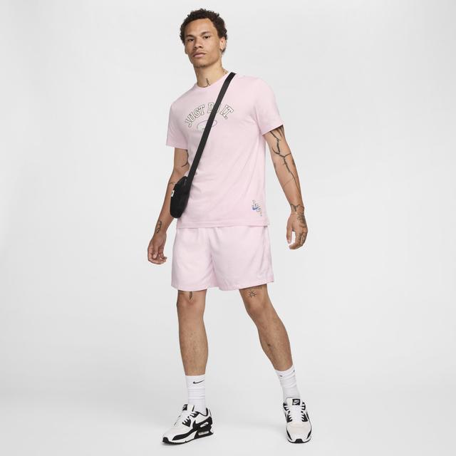 Nike Mens Nike Club Flow Shorts - Mens Pink Foam/White Product Image