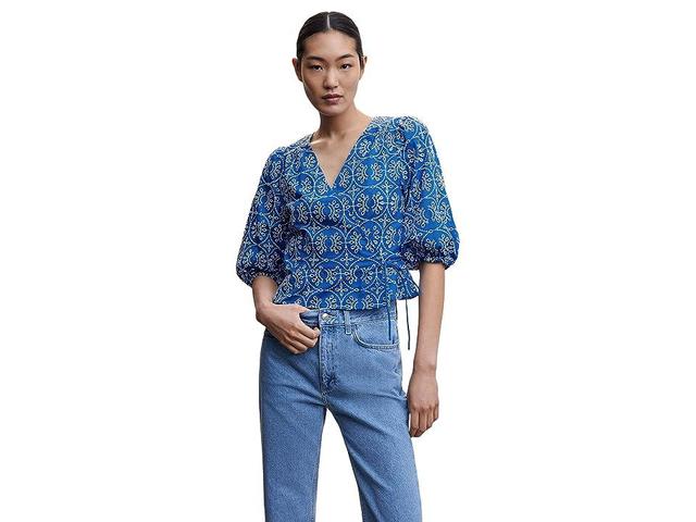 MANGO Crop Blouse Women's Clothing Product Image