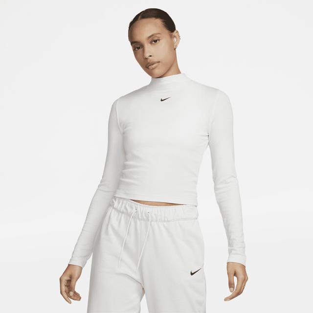 Womens Nike Sportswear Essential Ribbed Mock-Neck Long-Sleeve Top Product Image