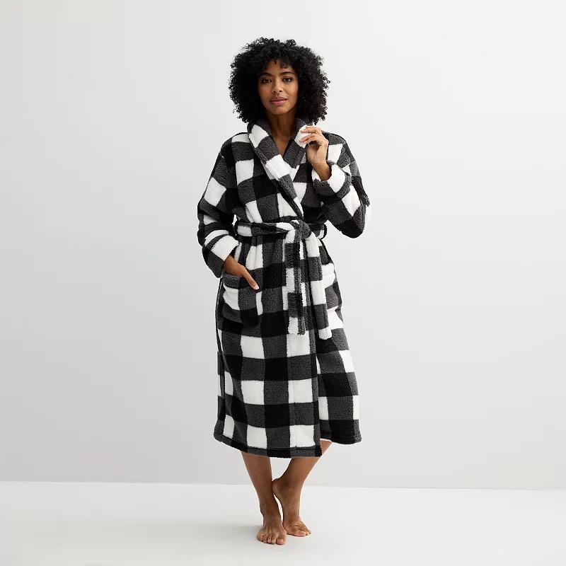 Petite Sonoma Goods For Life Plush Long Robe, Womens Product Image