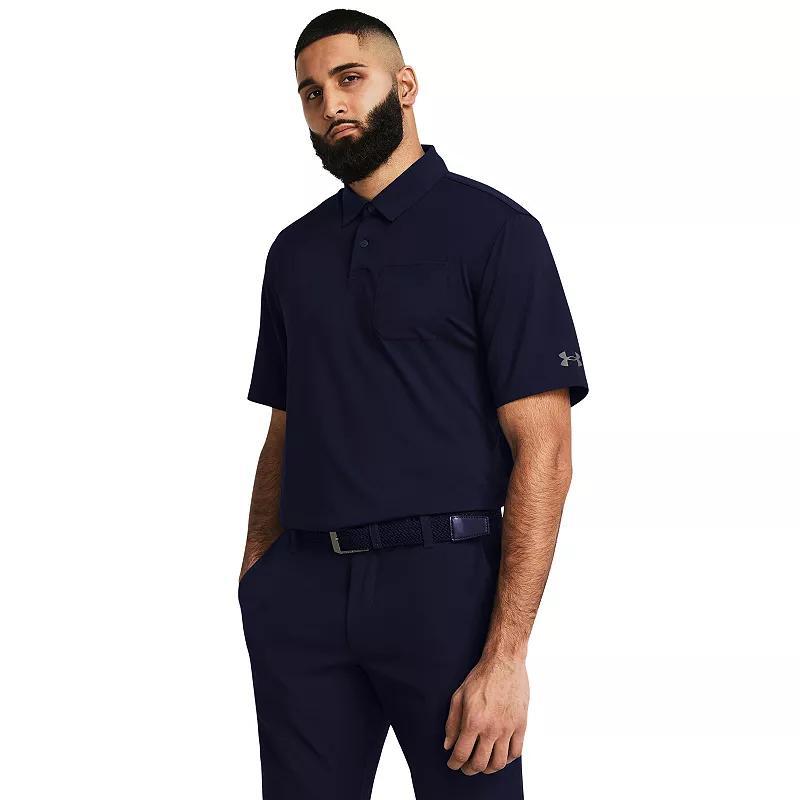 Mens Under Armour UA Performance Pocket Polo Blue Product Image