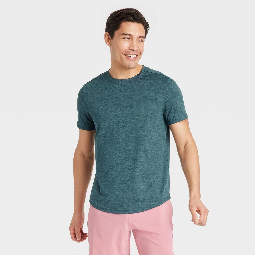 Mens Short Sleeve Soft Stretch T-Shirt - All In Motion Teal XXL Product Image