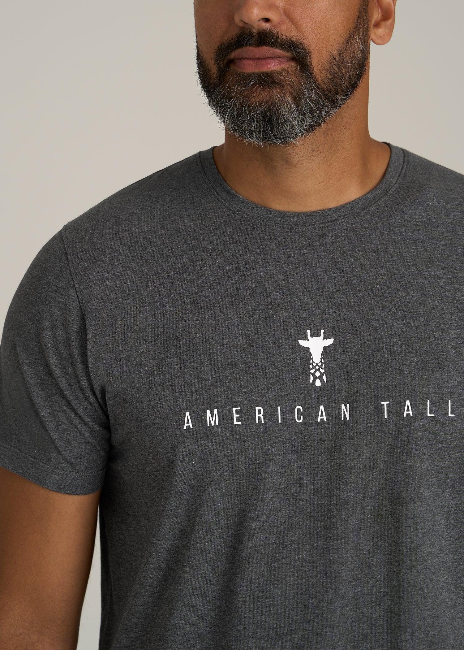 Logo Tee for Tall Men in Charcoal Mix Product Image