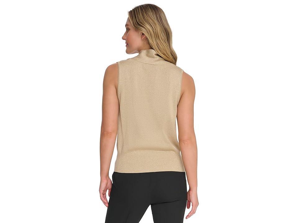 Tommy Hilfiger Sleeveless Sweater (Biscuit Heather/Gold) Women's Clothing Product Image