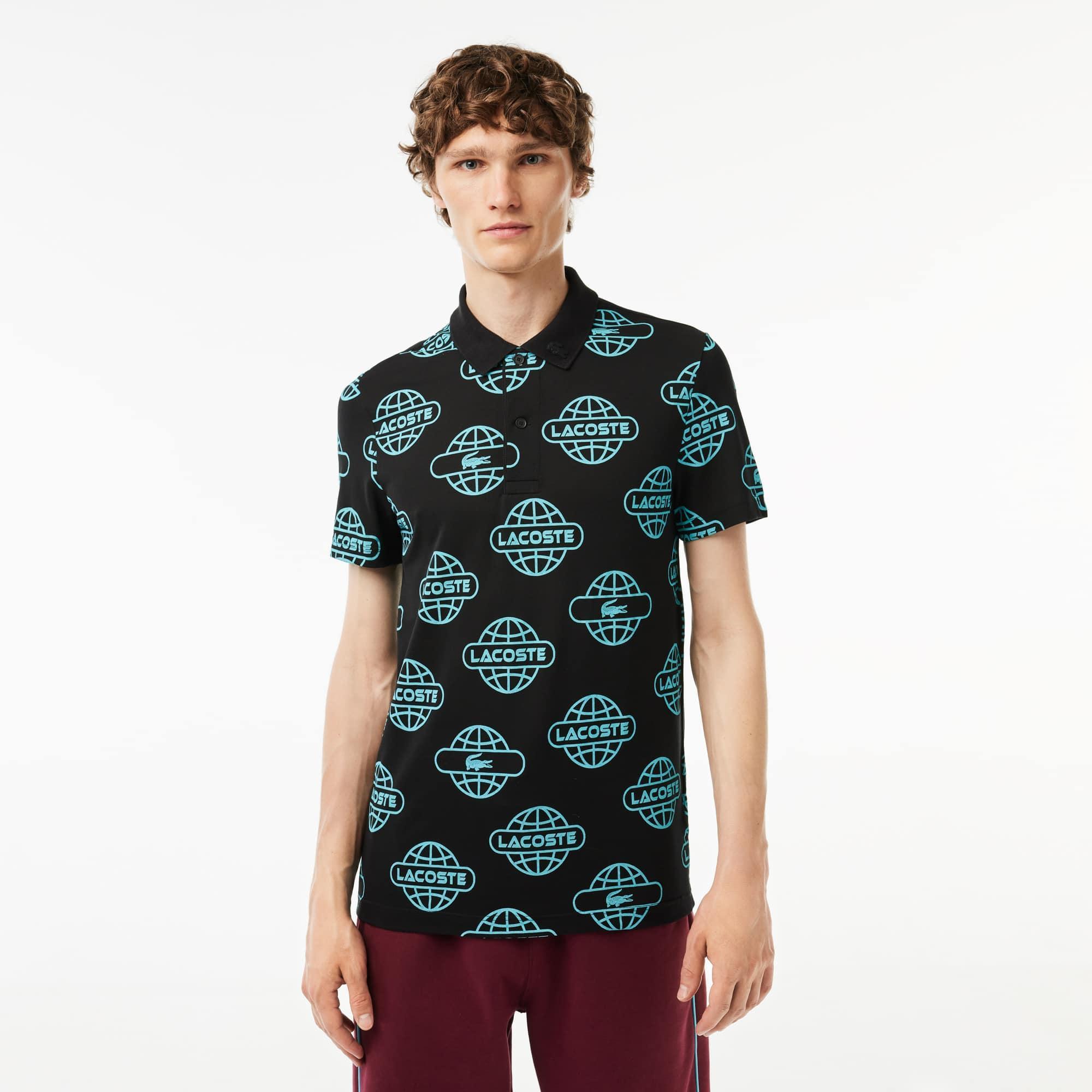 Men's Globe Print Lacoste Movement Polo Product Image