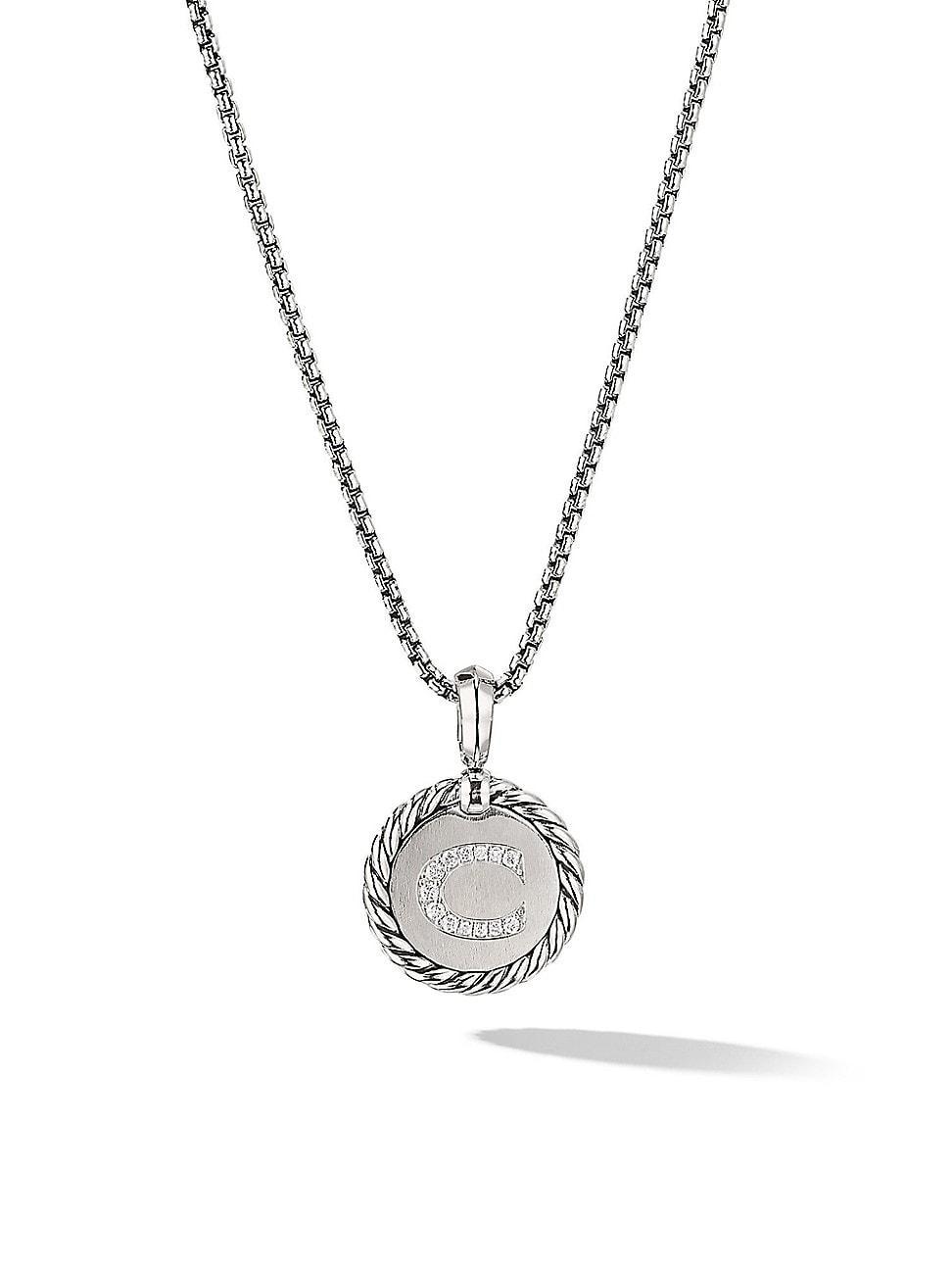 Womens Initial Charm with Pav Diamonds Product Image