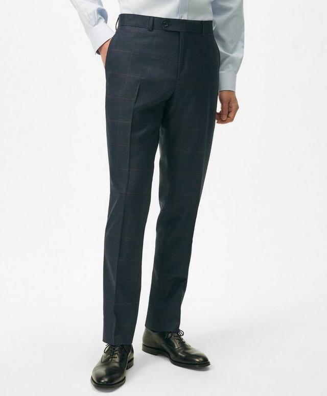 Brooks Brothers Explorer Collection Slim Fit Wool Checked Suit Pants Product Image