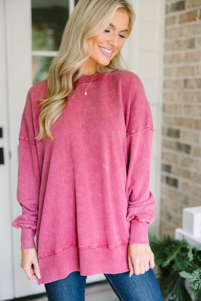 The Slouchy Wine Red Pullover Female Product Image