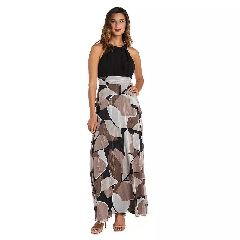 Petite R&M Richards Jersey Printed Chiffon Maxi Dress, Womens Product Image