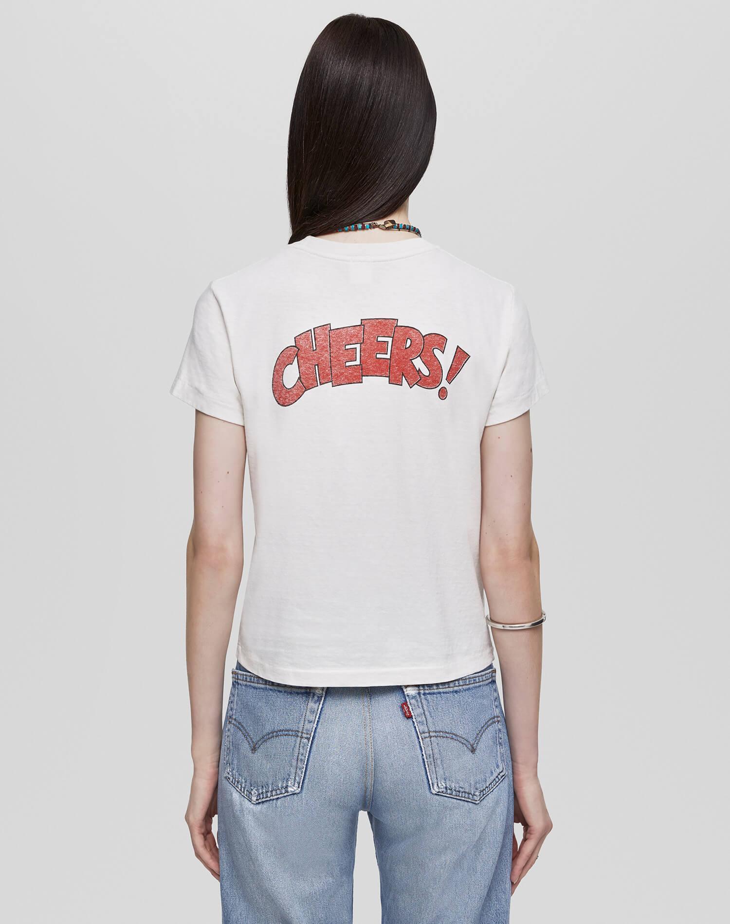 Classic "Cheers" Tee - Vintage White Female Product Image