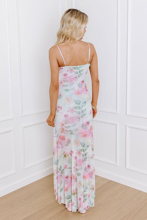 Gorgeous Views Floral Mesh Maxi Dress Product Image