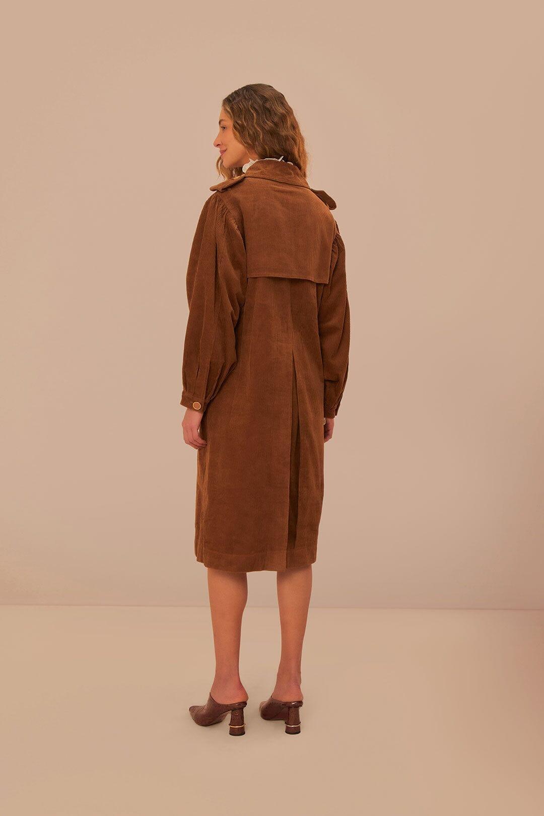 Caramel Corduroy Trench Coat, CARAMEL / XS Product Image