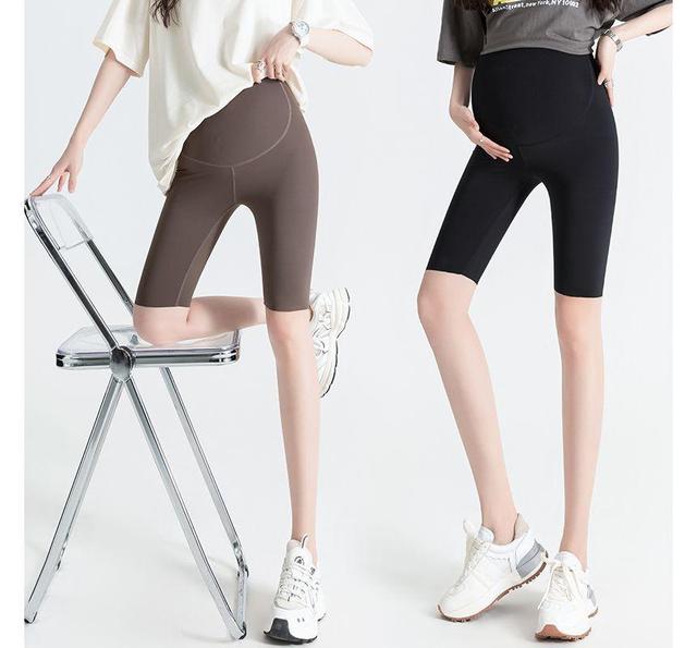 Maternity High Waist Plain Biker Shorts Product Image