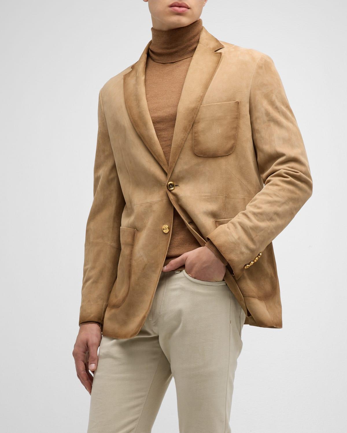 Mens Lambskin Suede Blazer Product Image