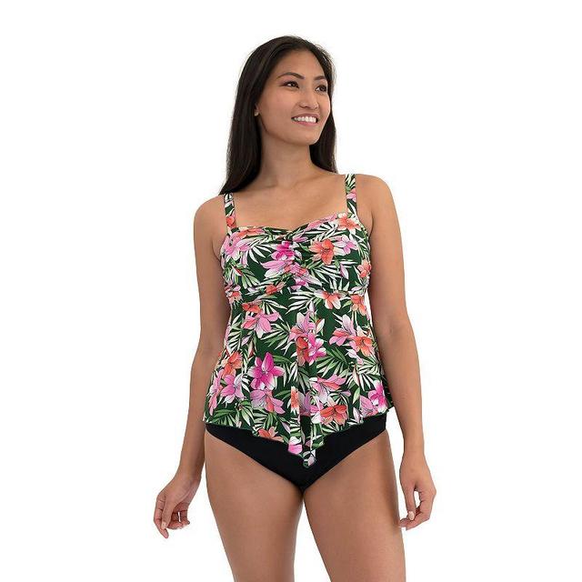 Womens A Shore Fit Lillies D & E Cup Solutions V Hem Bandeau Swim Top Green Product Image