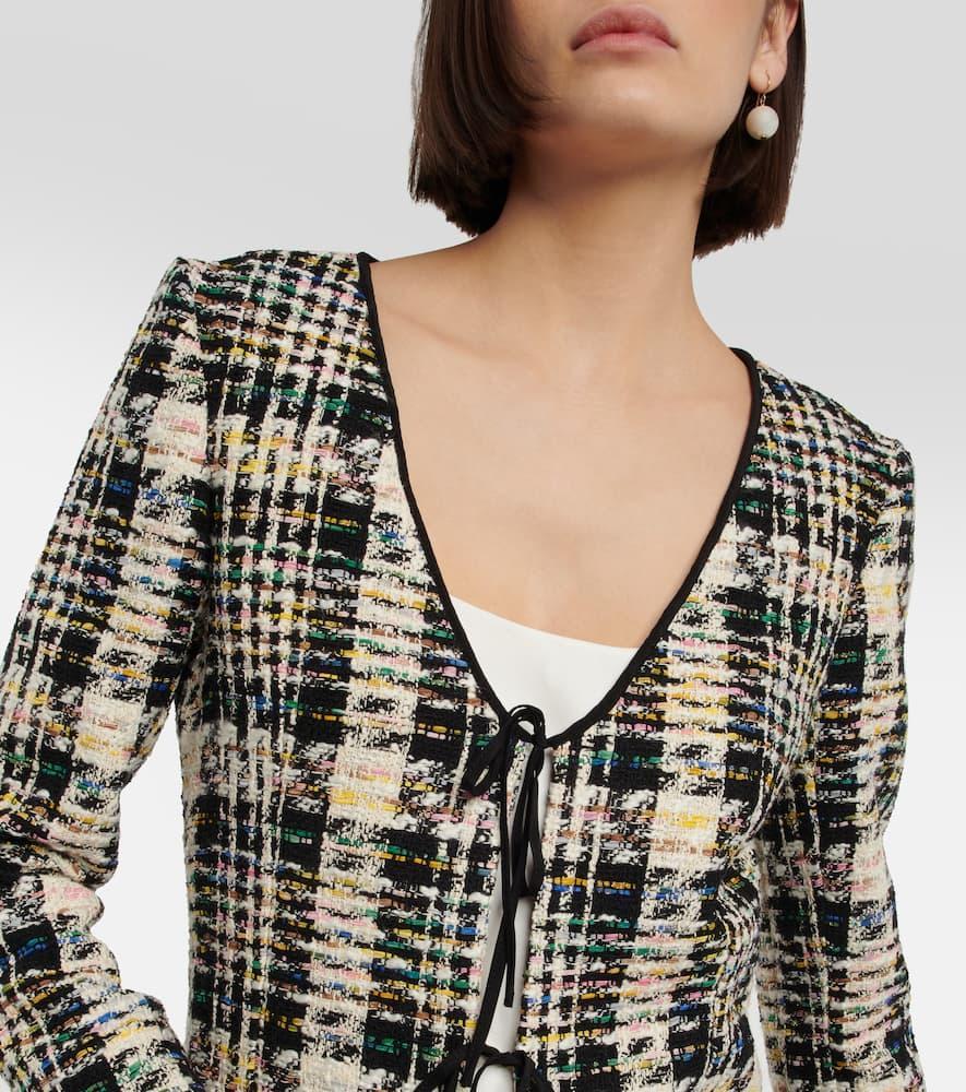 OSCAR DE LA RENTA Cotton-blend Knitted Jacket In Black Multi Product Image