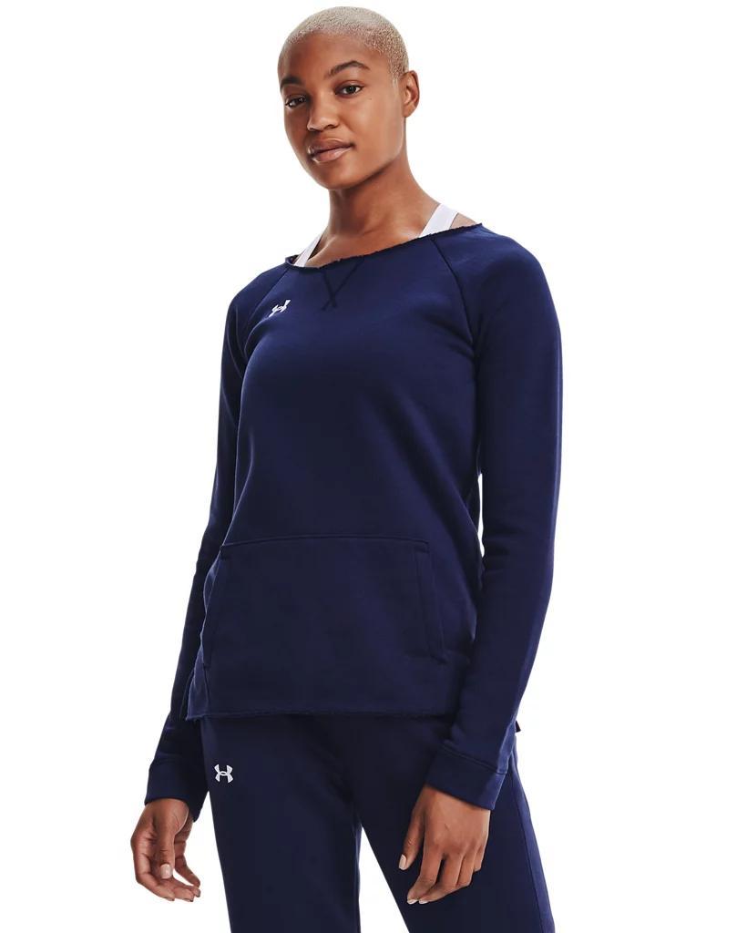 Women's UA Hustle Fleece Crew Product Image