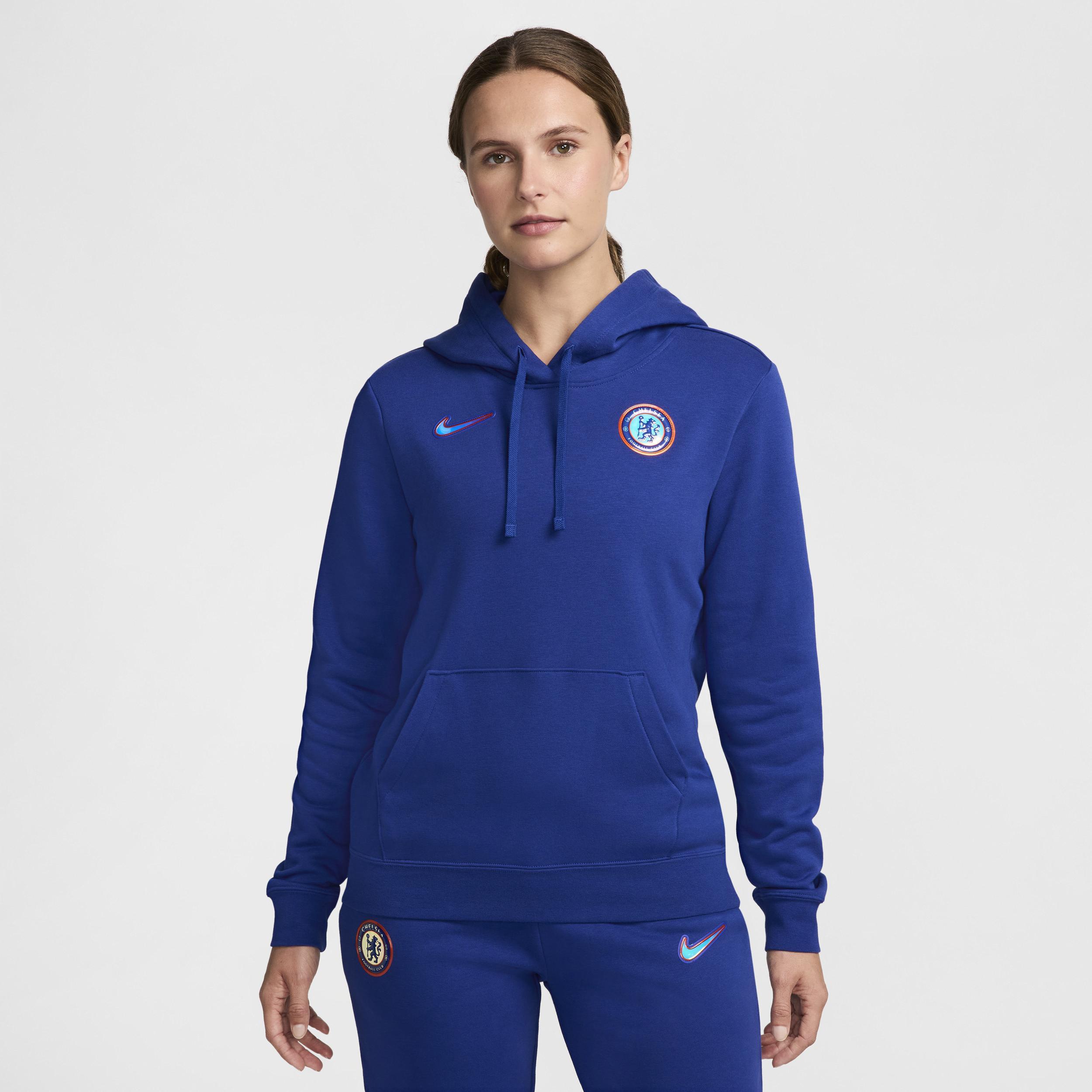 Chelsea FC Club Fleece Nike Womens Soccer Pullover Hoodie Product Image