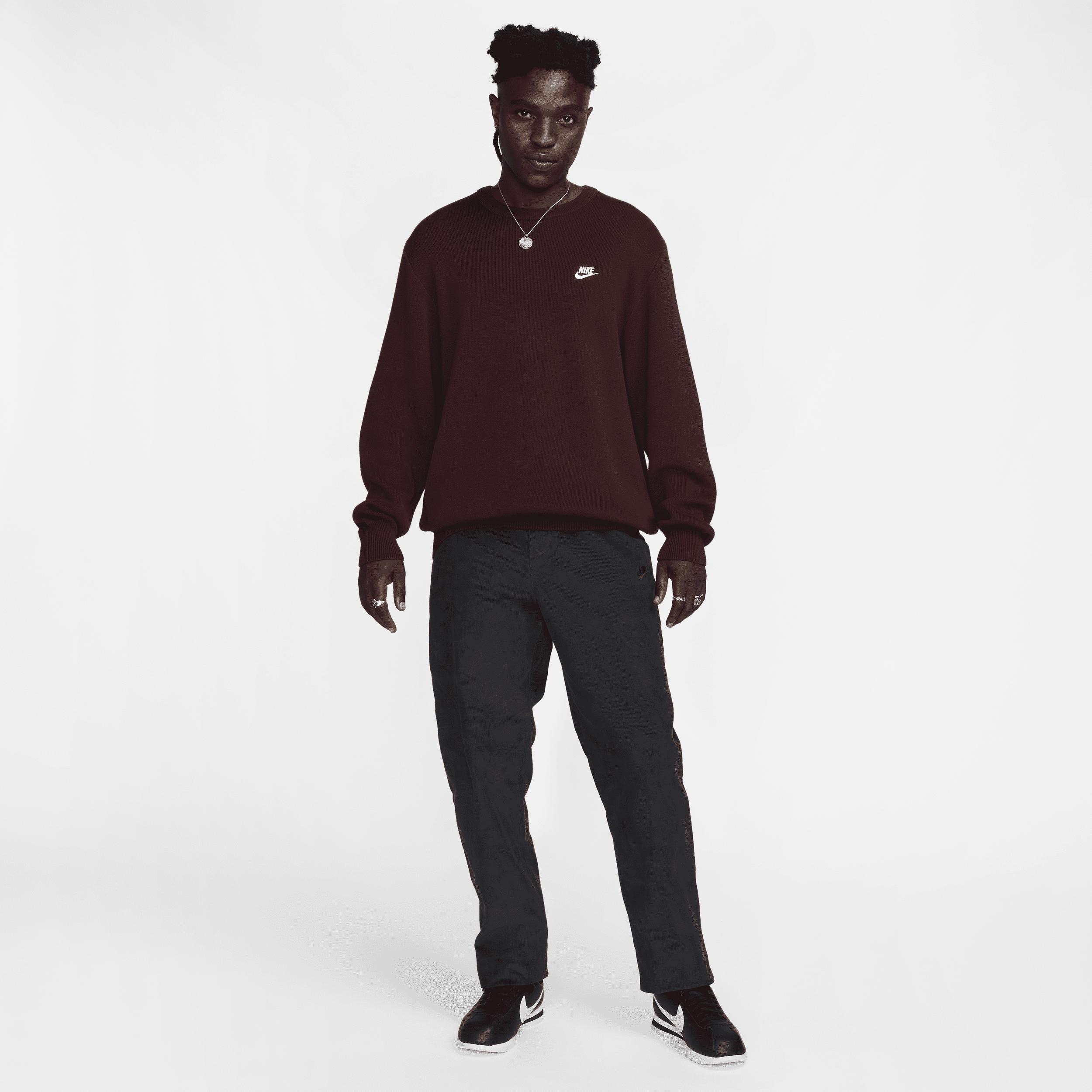 Nike Mens Nike Club Crew Sweater - Mens Burgundy Crush/White Product Image