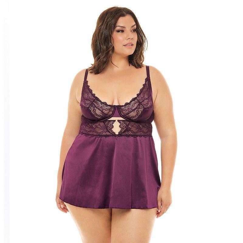 Plus Size Oh La La Cheri Donna Babydoll Chemise 74-11905X, Womens Product Image