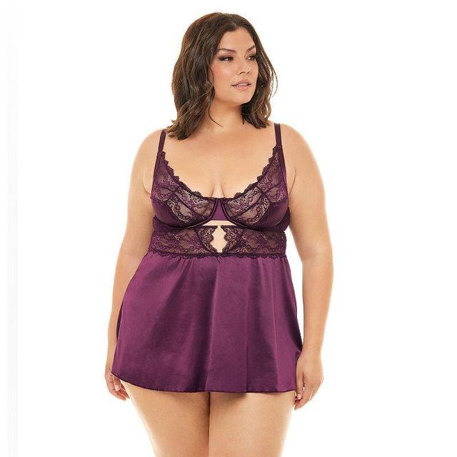 Plus Size Oh La La Cheri Donna Babydoll Chemise 74-11905X, Womens Product Image