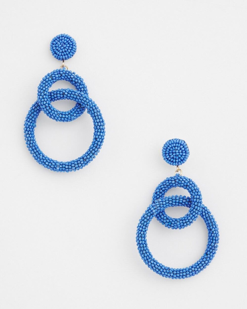 No Droop Blue Sead Bead Earrings   Chico's - Blue - Women Product Image