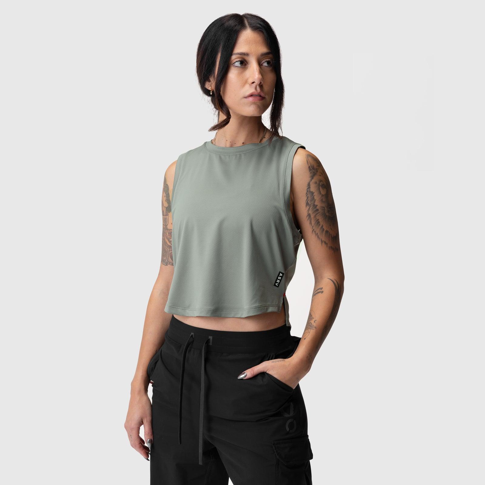 ASRV x Equinox AeroSilver® Cropped Training Tank - Sage Product Image